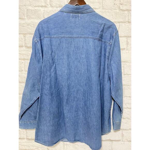 CST Blues Denim Shirt Womens Embroidered Patriotic Stars USA Cats Plus Size 20 - Picture 2 of 4